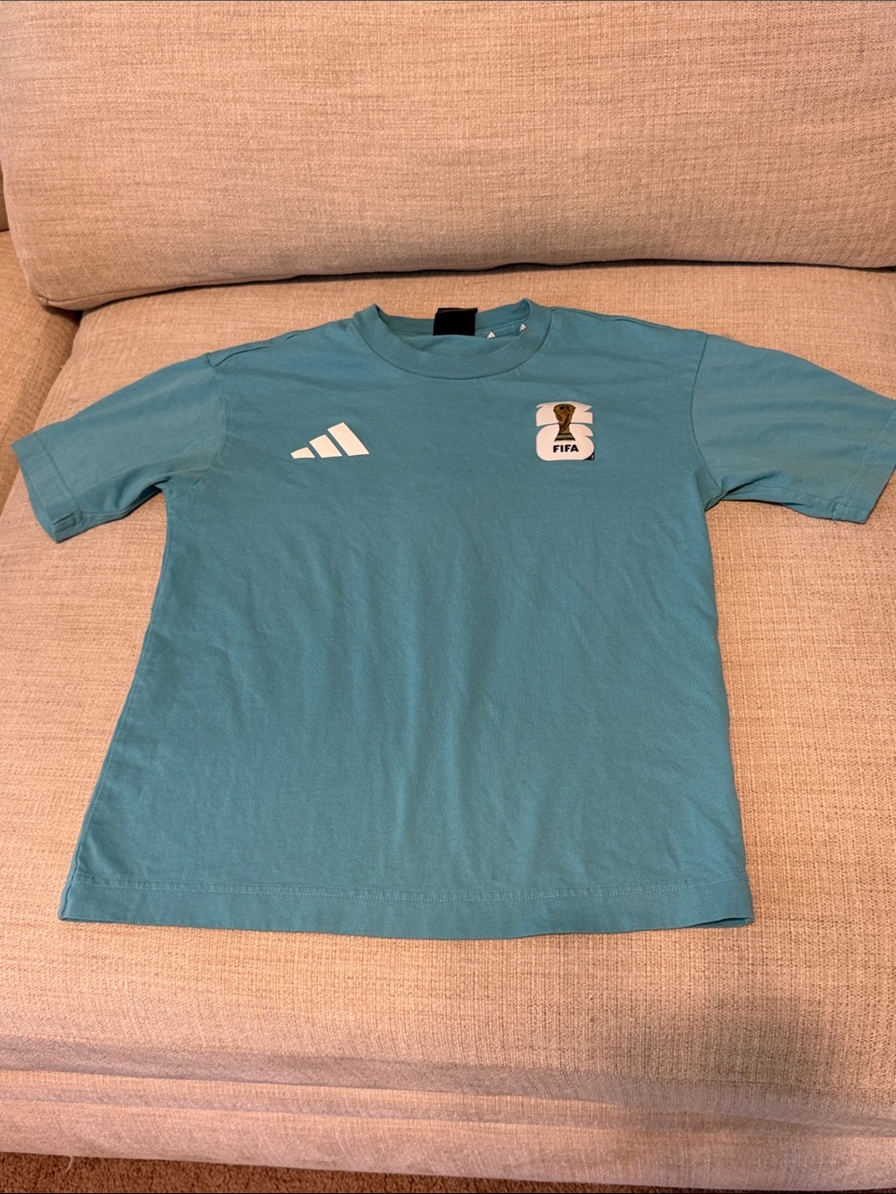 adidas Teal FIFA Logo Short Sleeve Tee